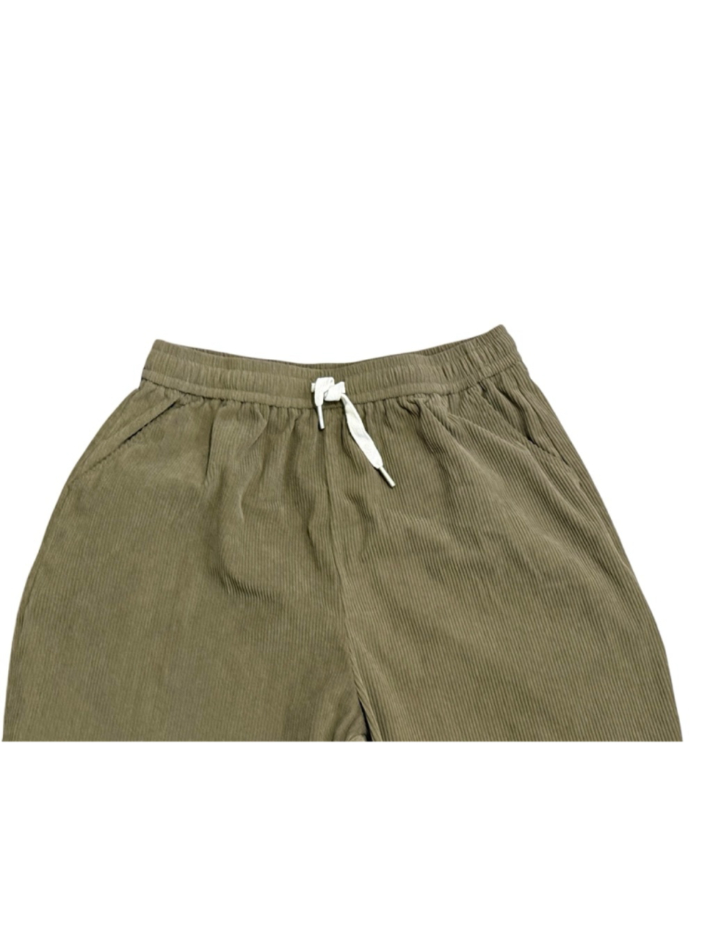 Alfric Eden Men Corduroy Jogger Pants Olive Green Elastic Waist Small Streetwear - Picture 4 of 8